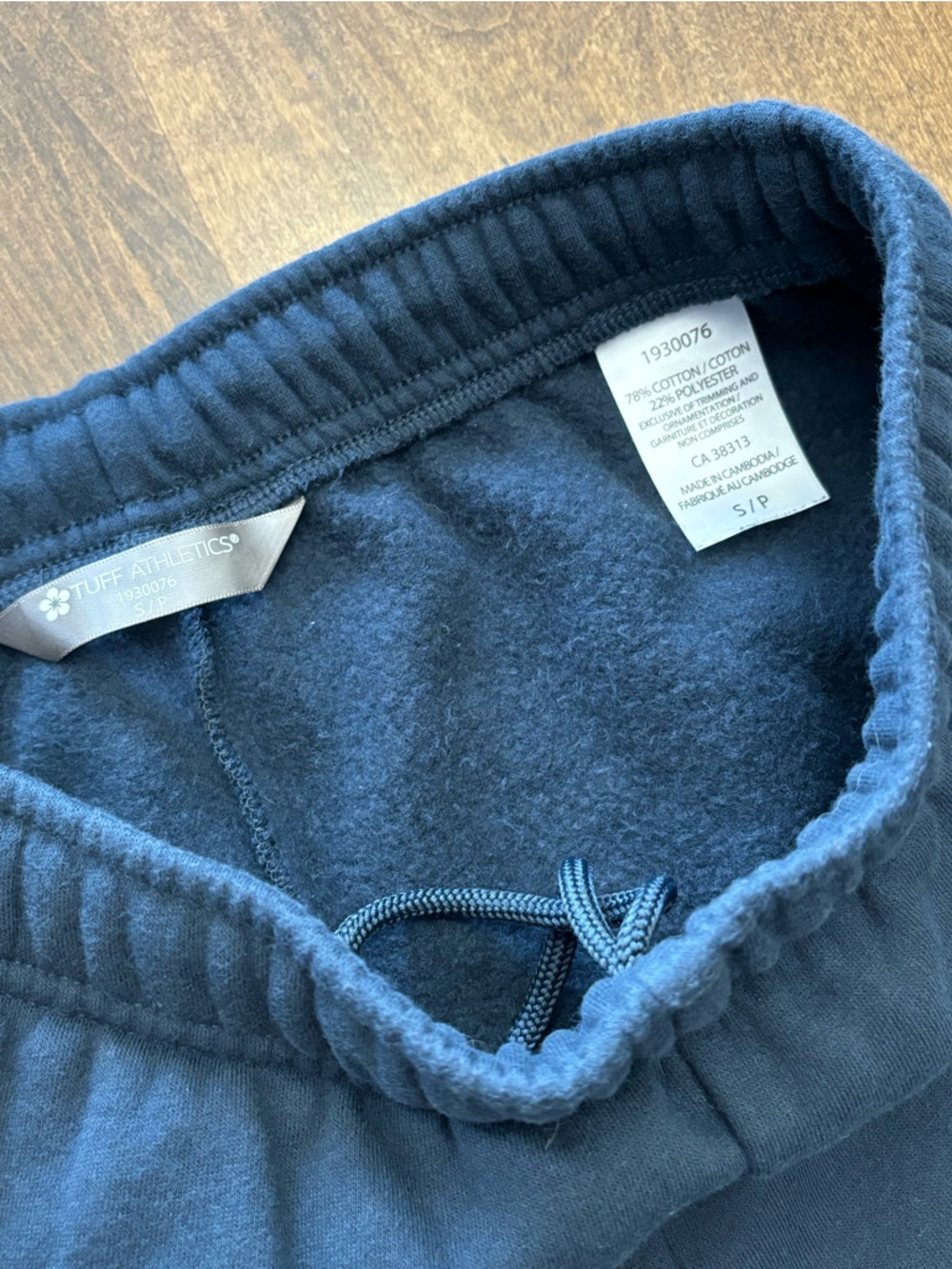 Tuff Athletics Cargo Joggers Size S NWOT Navy Fleece Utility Sweatpants - Picture 7 of 10